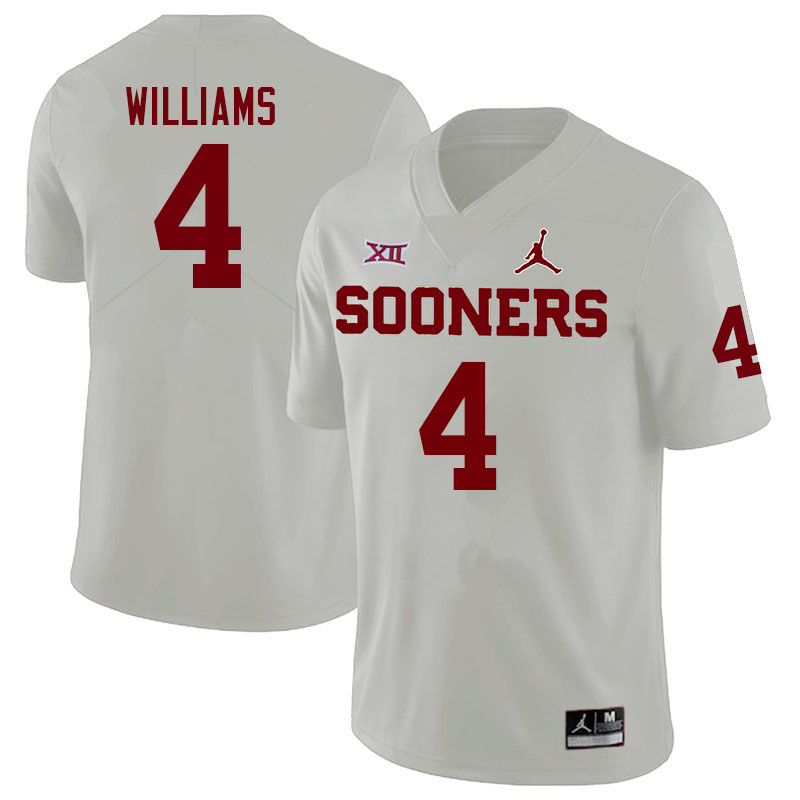 Men #4 Mario Williams Oklahoma Sooners College Football Jerseys Sale-White - Click Image to Close
